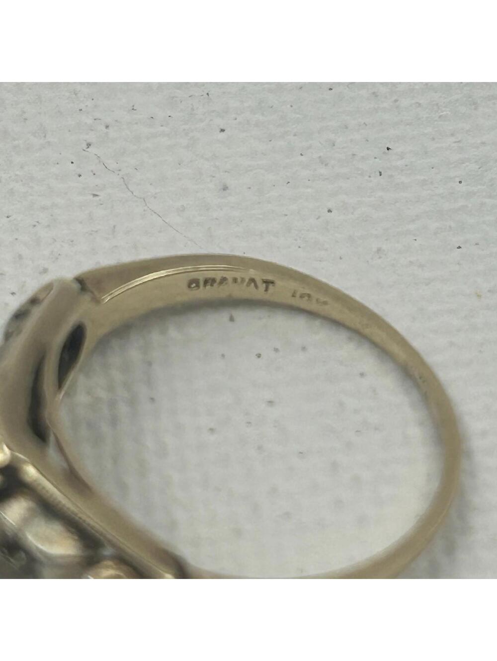 Granat Bros 14k Yellow Gold Engagement Ring Setting Mounting 1.84 Grams NO STONE - Picture 4 of 16